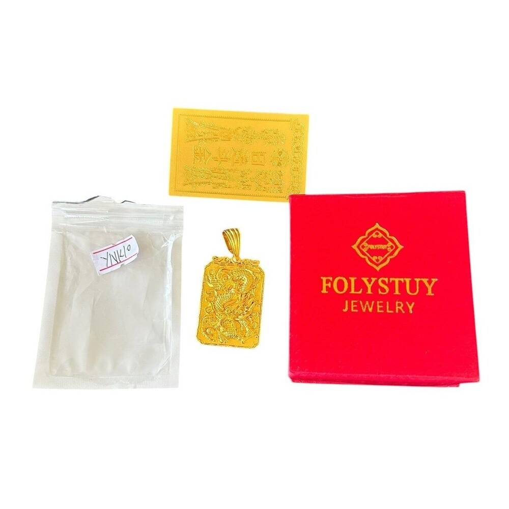 Folystuy Gold Filled Pendant Dragon Design Great Quality New With Gift Box